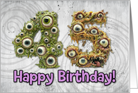 45 Years Old Happy Birthday Zombie Monsters card