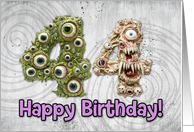 44 Years Old Happy Birthday Zombie Monsters card