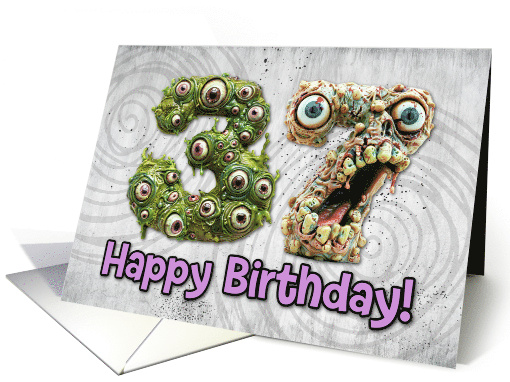 37 Years Old Happy Birthday Zombie Monsters card (1832638)