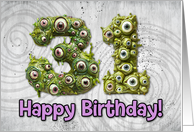 31 Years Old Happy Birthday Zombie Monsters card