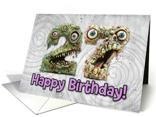 27 Years Old Happy Birthday Zombie Monsters card (1832658)