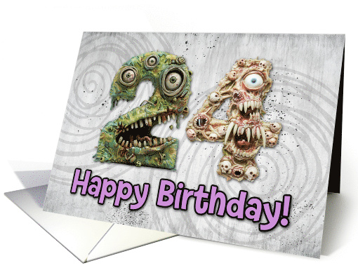 24 Years Old Happy Birthday Zombie Monsters card (1832664)