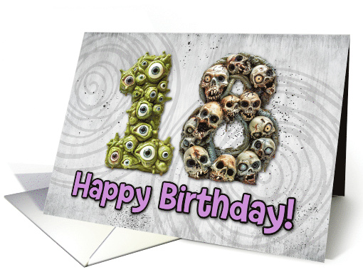 18 Years Old Happy Birthday Zombie Monsters card (1832676)