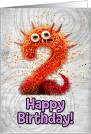 2 Years Old Happy Birthday Zombie Monsters card