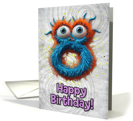 8 Years Old Happy Birthday Zombie Monsters card (1832700)