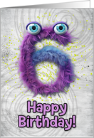6 Years Old Happy Birthday Zombie Monsters card