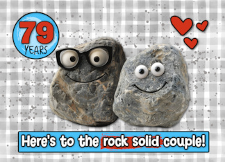79 Year Wedding Anniversary Pair of Rocks