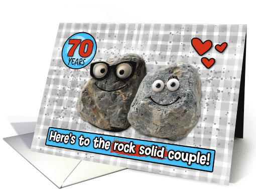 70 Year Wedding Anniversary Pair of Rocks card (1833088)