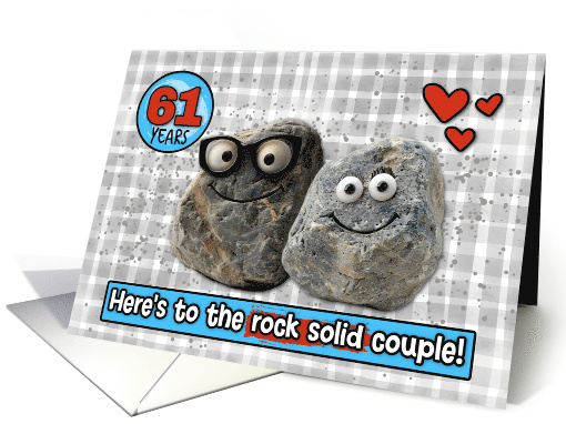 61 Year Wedding Anniversary Pair of Rocks card (1833106)