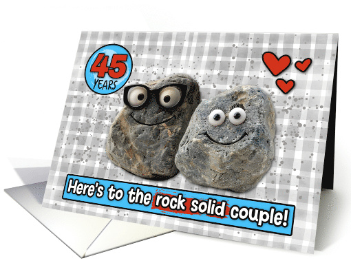 45 Year Wedding Anniversary Pair of Rocks card (1833142)