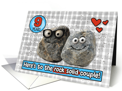 9 Year Wedding Anniversary Pair of Rocks card (1833230)