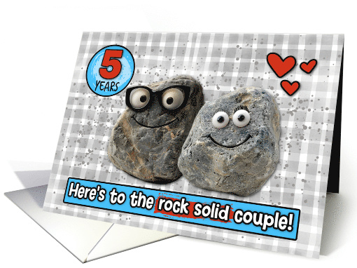 5 Year Wedding Anniversary Pair of Rocks card (1833238)