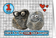 1 Year Wedding Anniversary Pair of Rocks card