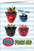 104 Years Old Happy Birthday Cool Berries card