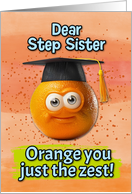 Step Sister Congratulations Graduation Orange card