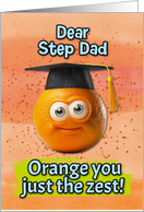 Step Dad Congratulations Graduation Orange card