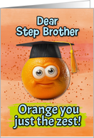 Step Brother Congratulations Graduation Orange card