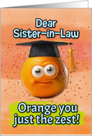 Sister in Law Congratulations Graduation Orange card
