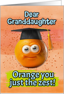 Granddaughter Congratulations Graduation Orange card