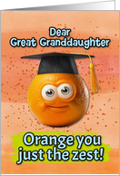 Great Granddaughter Congratulations Graduation Orange card