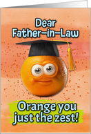 Father in Law Congratulations Graduation Orange card