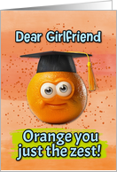 Girlfriend Congratulations Graduation Orange card