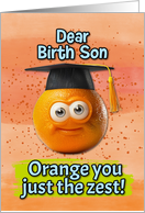 Birth Son Congratulations Graduation Orange card
