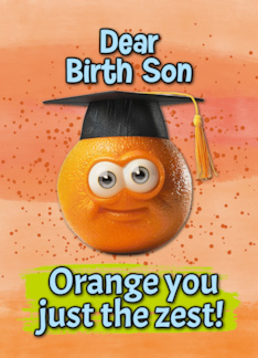 Birth Son Congratulations Graduation Orange