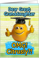 Great Granddaughter Congratulations Graduation Lemon card