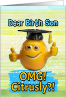 Birth Son Congratulations Graduation Lemon card