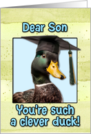 Son Congratulations Graduation Clever Duck card