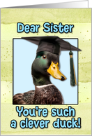 Sister Congratulations Graduation Clever Duck card