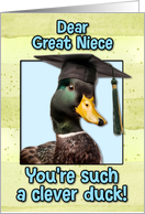Great Niece Congratulations Graduation Clever Duck card