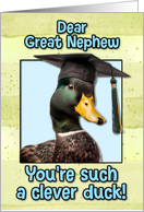 Great Nephew Congratulations Graduation Clever Duck card