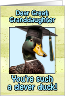 Great Granddaughter Congratulations Graduation Clever Duck card