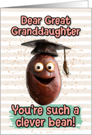 Great Granddaughter Congratulations Graduation Clever Bean card