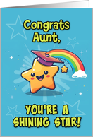 Aunt Congratulations Graduation LGBTQIA Kawaii Star card