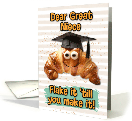 Great Niece Congratulations Graduation Croissant card (1834972)