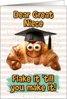 Great Niece Congratulations Graduation Croissant card