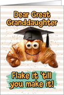 Great Granddaughter Congratulations Graduation Croissant card