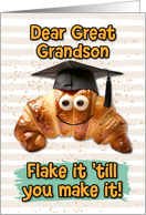 Great Grandson Congratulations Graduation Croissant card