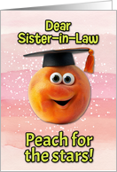 Sister in Law Congratulations Graduation Peach card
