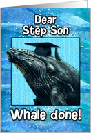 Step Son Congratulations Graduation Whale card