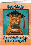 Uncle Congratulations Graduation Ginger Cat card