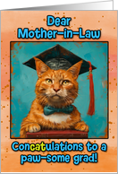 Mother in Law Congratulations Graduation Ginger Cat card