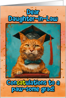 Daughter in Law Congratulations Graduation Ginger Cat card