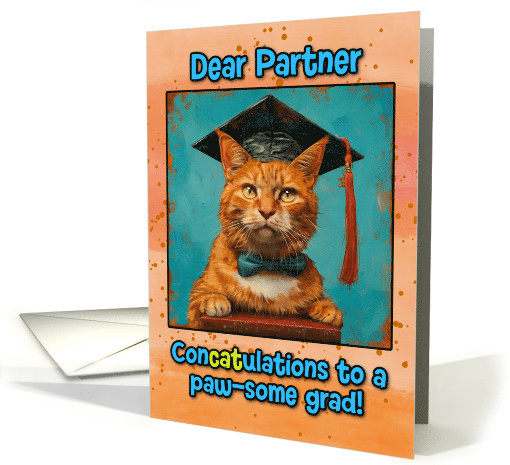 Partner Congratulations Graduation Ginger Cat card (1835694)