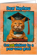 Nephew Congratulations Graduation Ginger Cat card