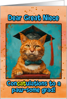 Great Niece Congratulations Graduation Ginger Cat card