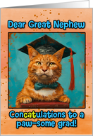 Great Nephew Congratulations Graduation Ginger Cat card